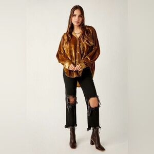 Free People Black Distressed Ankle Jeans